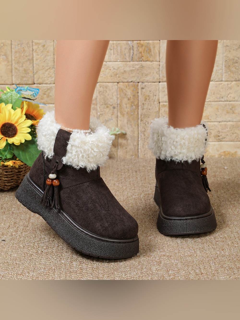 Round Toe Platform Boots - Picture 5 of 12
